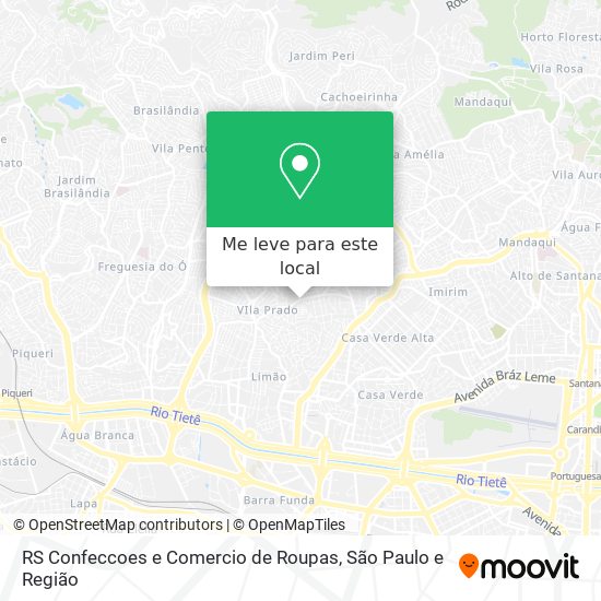 RS Confeccoes e Comercio de Roupas mapa