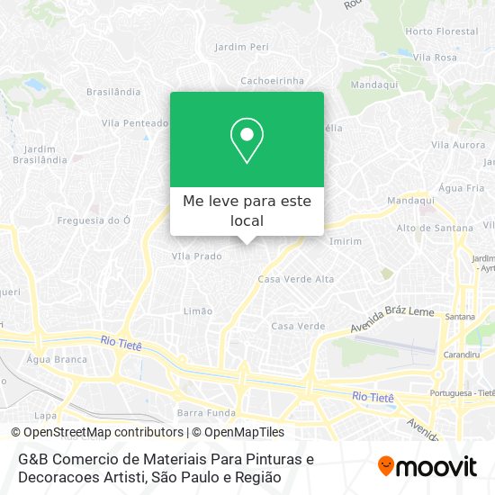 G&B Comercio de Materiais Para Pinturas e Decoracoes Artisti mapa