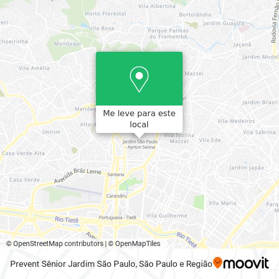 Prevent Sênior Jardim São Paulo mapa