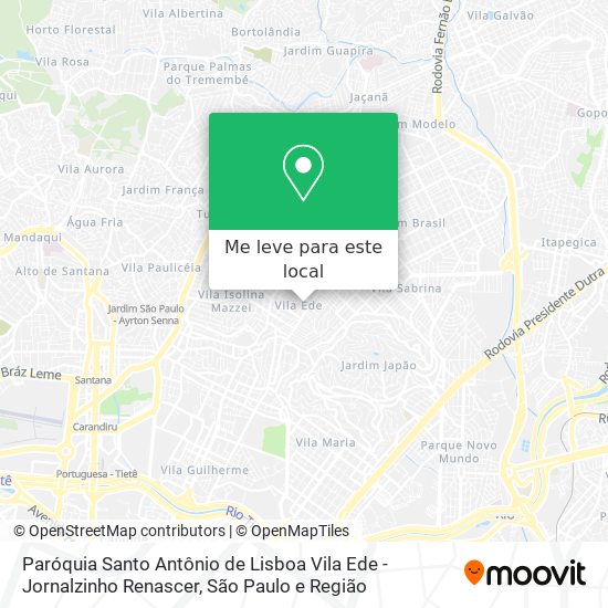 Paróquia Santo Antônio de Lisboa Vila Ede - Jornalzinho Renascer mapa