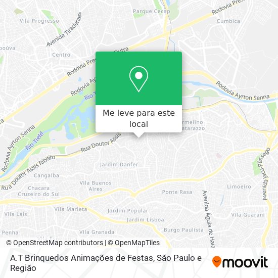 A.T Brinquedos Animações de Festas mapa