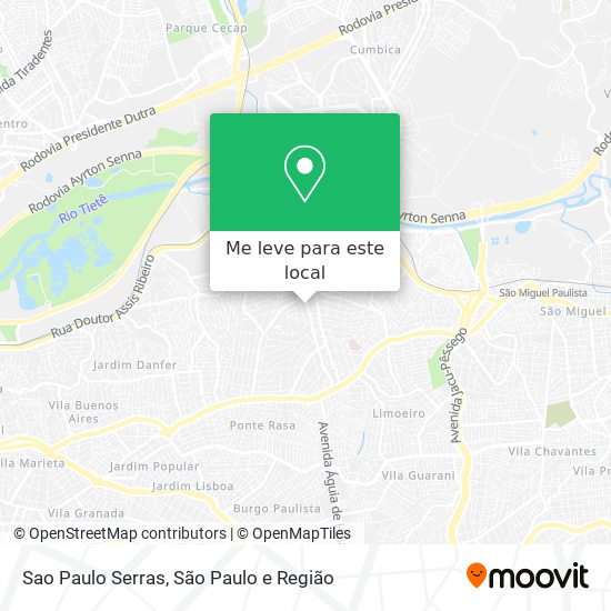 Sao Paulo Serras mapa
