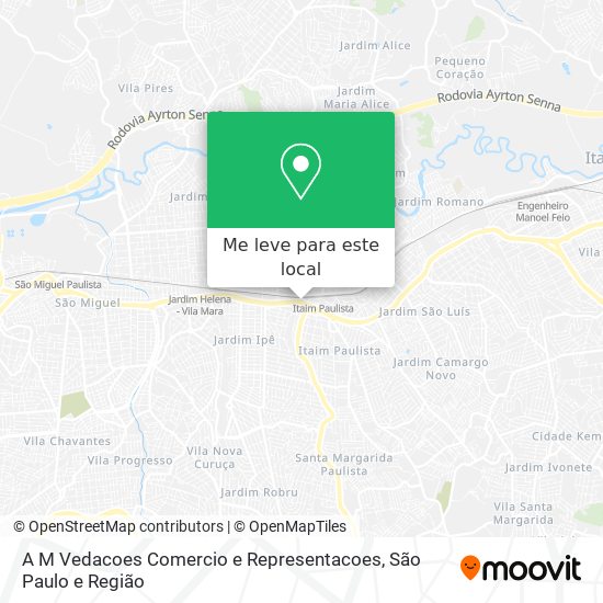 A M Vedacoes Comercio e Representacoes mapa