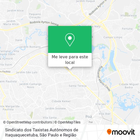 Sindicato dos Taxistas Autônomos de Itaquaquecetuba mapa
