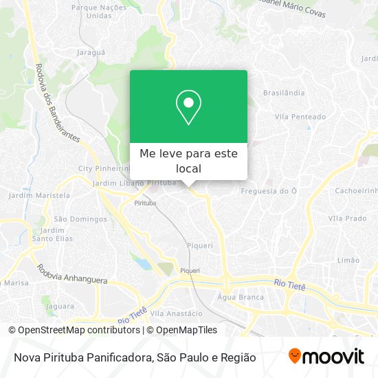 Nova Pirituba Panificadora mapa