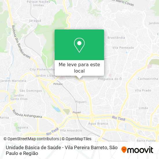 Unidade Básica de Saúde - Vila Pereira Barreto mapa