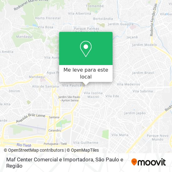 Maf Center Comercial e Importadora mapa