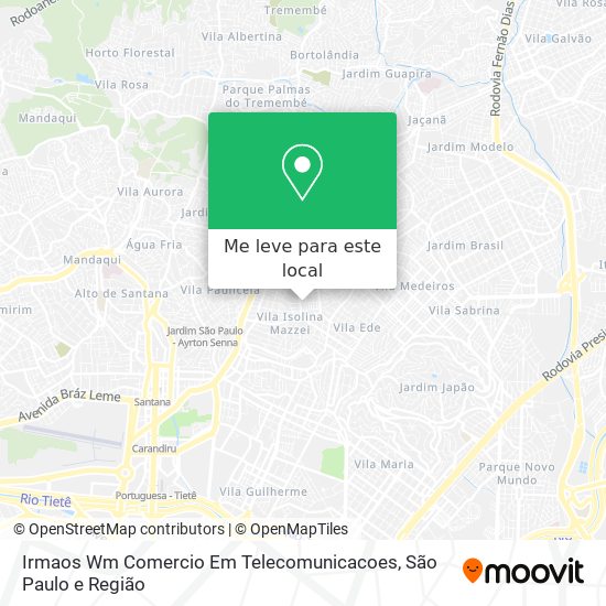 Irmaos Wm Comercio Em Telecomunicacoes mapa