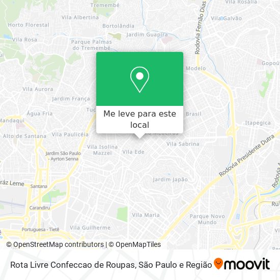 Rota Livre Confeccao de Roupas mapa