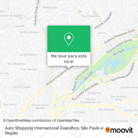 Auto Shopping Internacional Guarulhos mapa