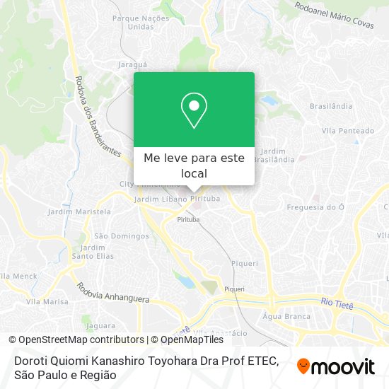 Doroti Quiomi Kanashiro Toyohara Dra Prof ETEC mapa