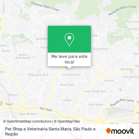 Pet Shop e Veterinária Santa Maria mapa
