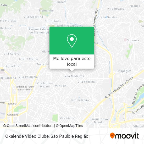 Okalende Video Clube mapa