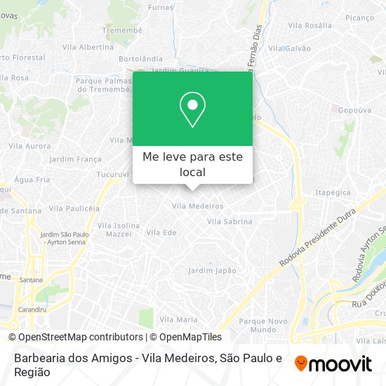 Barbearia dos Amigos - Vila Medeiros mapa