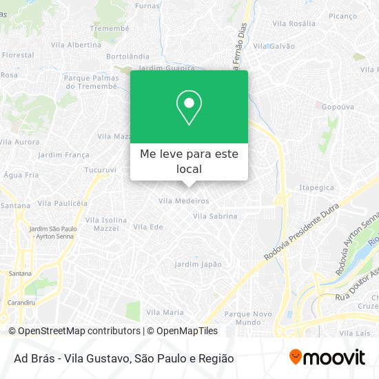 Ad Brás - Vila Gustavo mapa