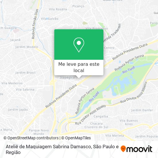 Ateliê de Maquiagem Sabrina Damasco mapa