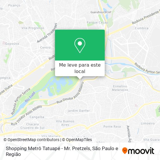 Shopping Metrô Tatuapé - Mr. Pretzels mapa