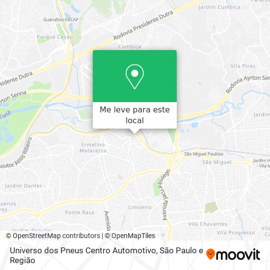 Universo dos Pneus Centro Automotivo mapa