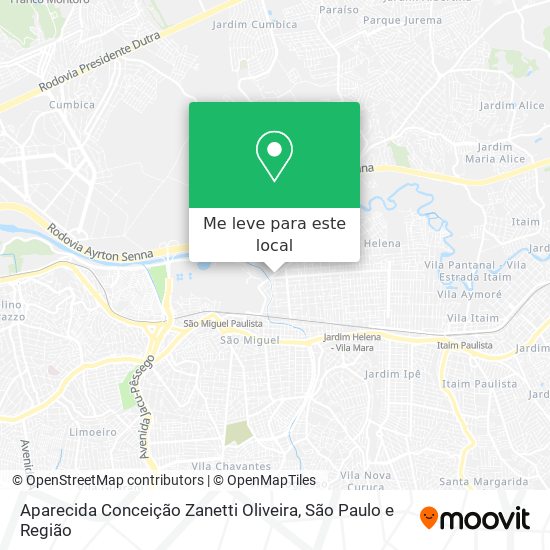 Aparecida Conceição Zanetti Oliveira mapa