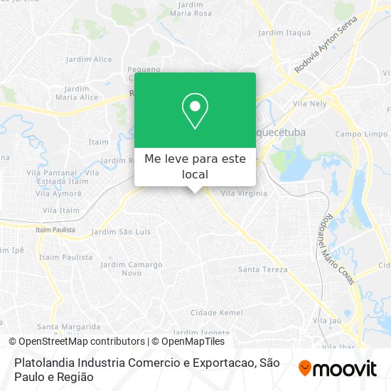 Platolandia Industria Comercio e Exportacao mapa