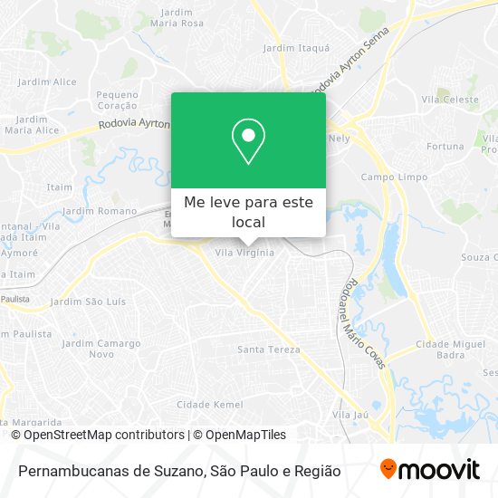 Pernambucanas de Suzano mapa