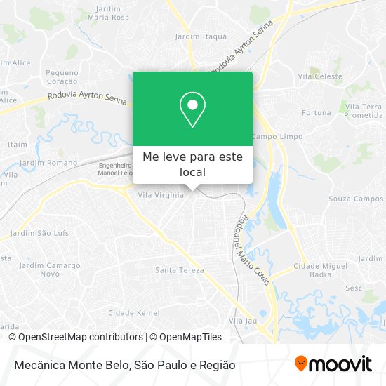 Mecânica Monte Belo mapa