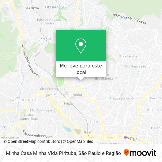 Minha Casa Minha Vida Pirituba mapa