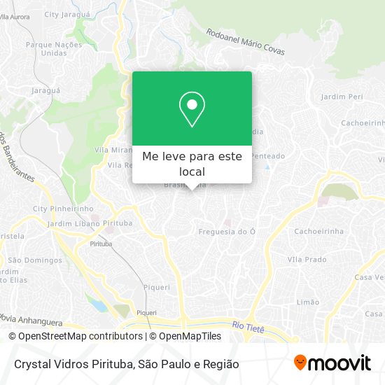 Crystal Vidros Pirituba mapa
