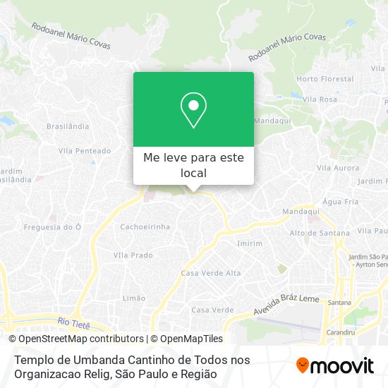 Templo de Umbanda Cantinho de Todos nos Organizacao Relig mapa