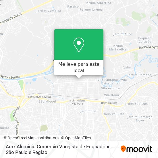 Amx Aluminio Comercio Varejista de Esquadrias mapa