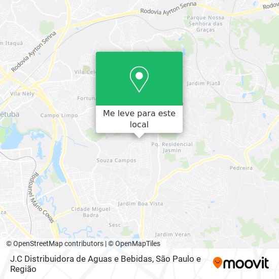J.C Distribuidora de Aguas e Bebidas mapa