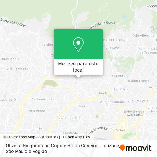 Oliveira Salgados no Copo e Bolos Caseiro - Lauzane mapa