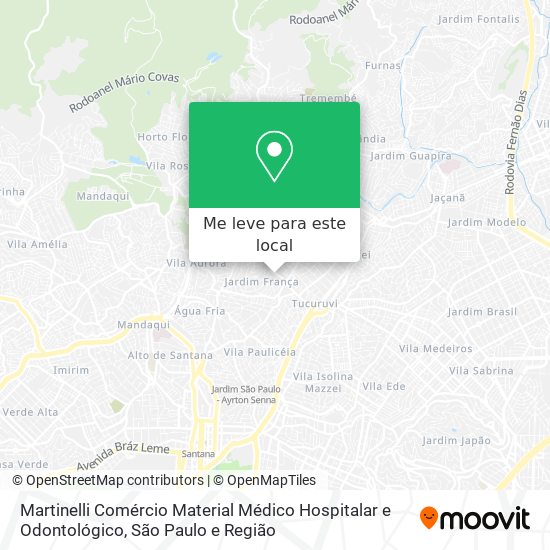 Martinelli Comércio Material Médico Hospitalar e Odontológico mapa