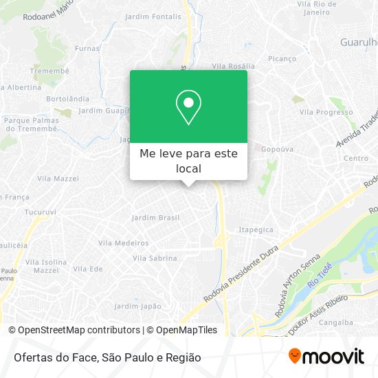 Ofertas do Face mapa