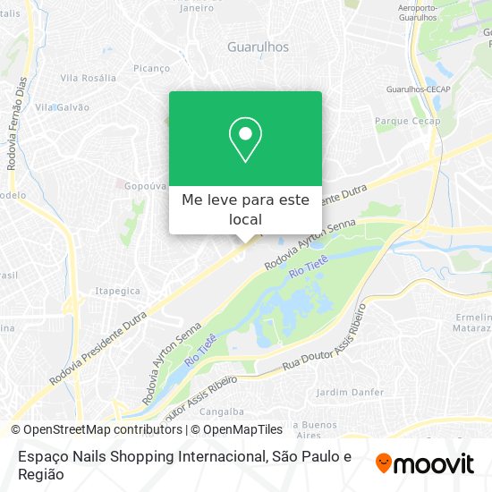 Espaço Nails Shopping Internacional mapa