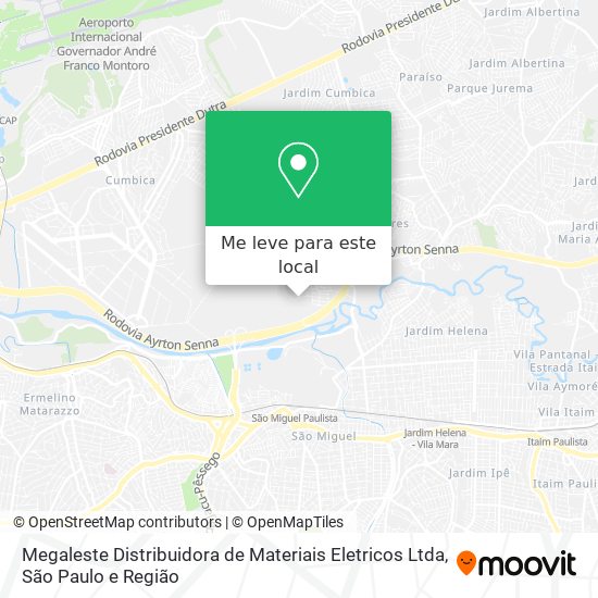 Megaleste Distribuidora de Materiais Eletricos Ltda mapa