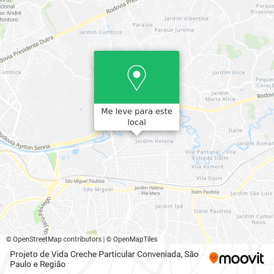 Projeto de Vida Creche Particular Conveniada mapa