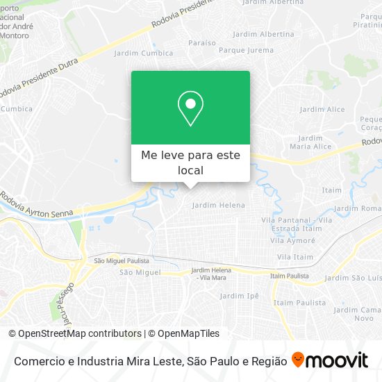 Comercio e Industria Mira Leste mapa