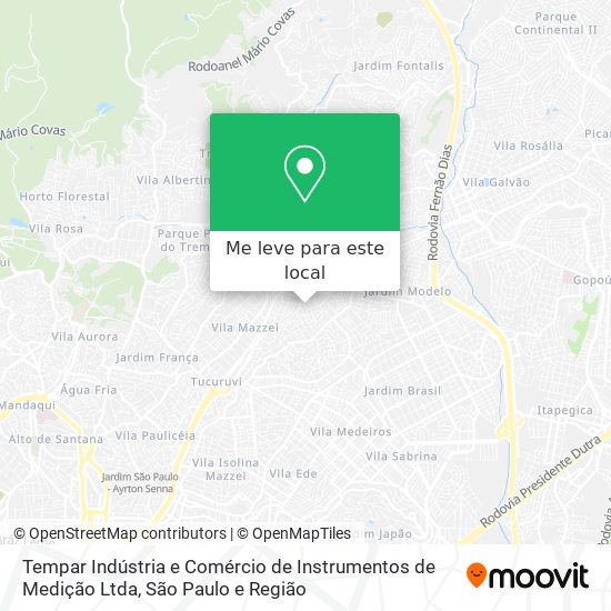 Tempar Indústria e Comércio de Instrumentos de Medição Ltda mapa