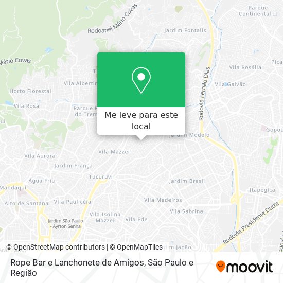 Rope Bar e Lanchonete de Amigos mapa