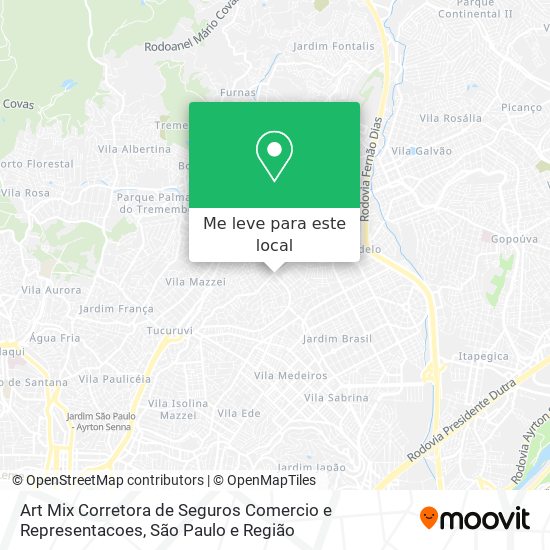 Art Mix Corretora de Seguros Comercio e Representacoes mapa