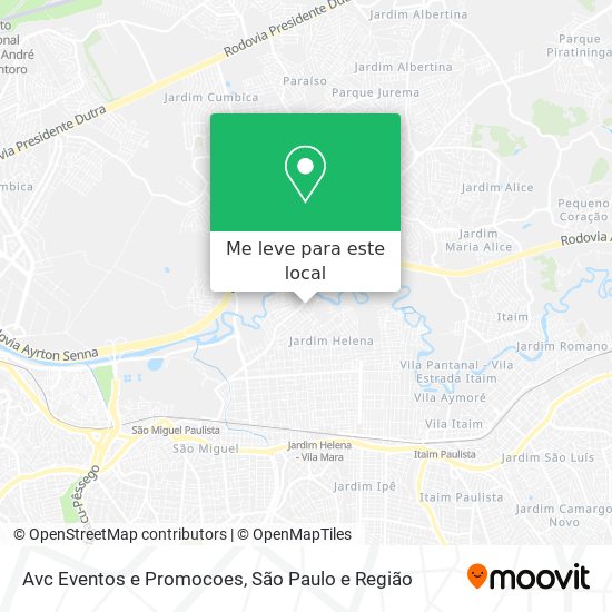 Avc Eventos e Promocoes mapa