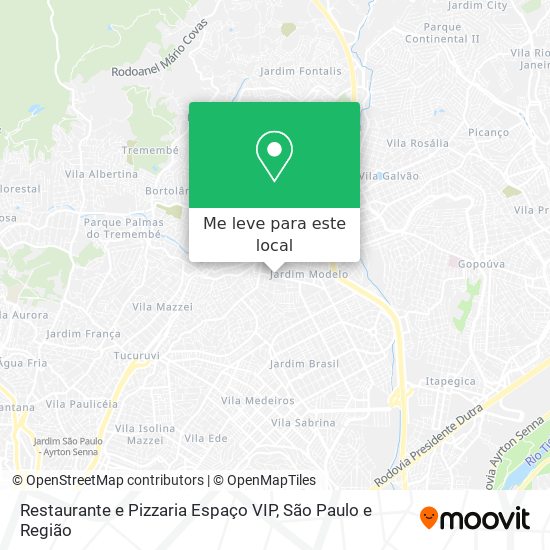 Restaurante e Pizzaria Espaço VIP mapa