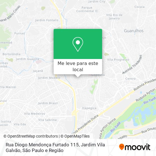 Rua Diogo Mendonça Furtado 115, Jardim Vila Galvão mapa