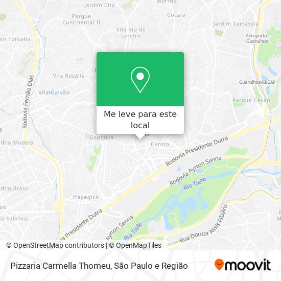 Pizzaria Carmella Thomeu mapa