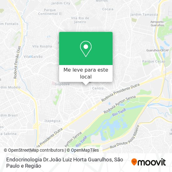 Endocrinologia Dr.João Luiz Horta Guarulhos mapa