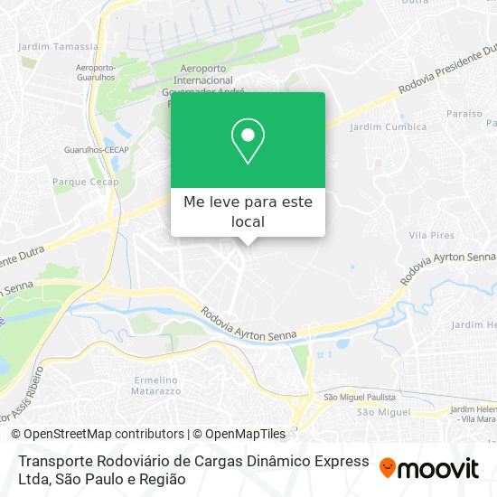 Transporte Rodoviário de Cargas Dinâmico Express Ltda mapa