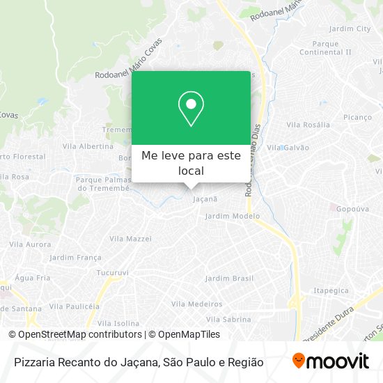 Pizzaria Recanto do Jaçana mapa