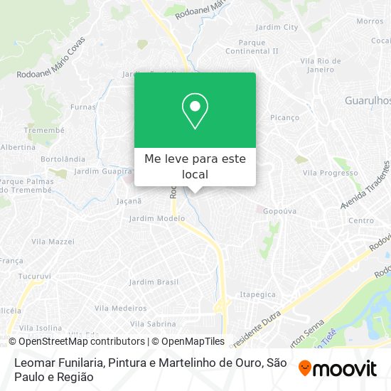 Leomar Funilaria, Pintura e Martelinho de Ouro mapa