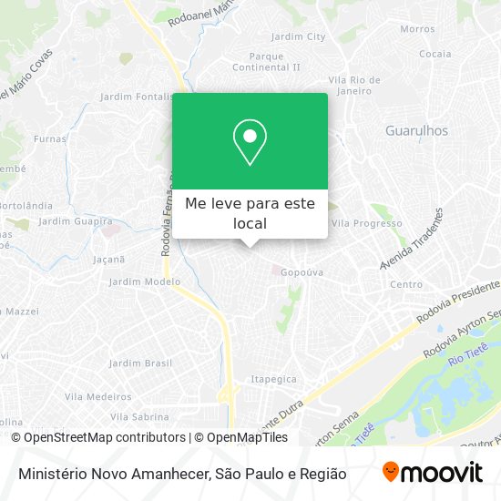 Ministério Novo Amanhecer mapa